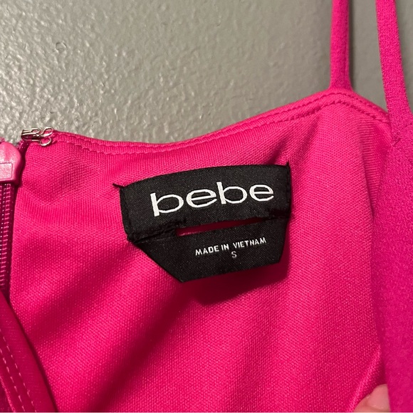 NWT BeBe Sz Small Hot Pink Exposed Leg Jumpsuit! - Picture 4 of 12